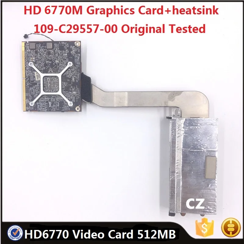 Scheda Grafica Video Originale Hd6770M Muslimvga + Dissipatore Di Calore Per Imac A1311 A1312 2010 2011 512Mb Hd 6770 Scheda Dispaly Usata