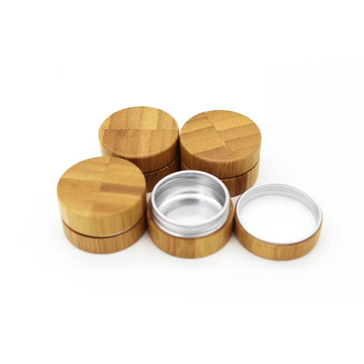 bamboo cosmetic jar Рециркулированный 10 г бальзам для губ Сыворотка для волос косметическая банка роскошный бамбуковый алюминиевый бамбуковый контейнер с внутренним алюминием, крем для глаз бамбуковая баночка - Цвет: bamboo cosmetic jar