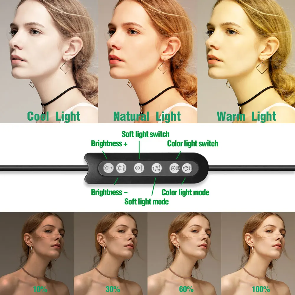 RGB Lamp Ring Light with Tripod Beauty Ringlight For YouTuber Vlogger Live Stream Taking Selfie Video Photo on YouTube Tiktok
