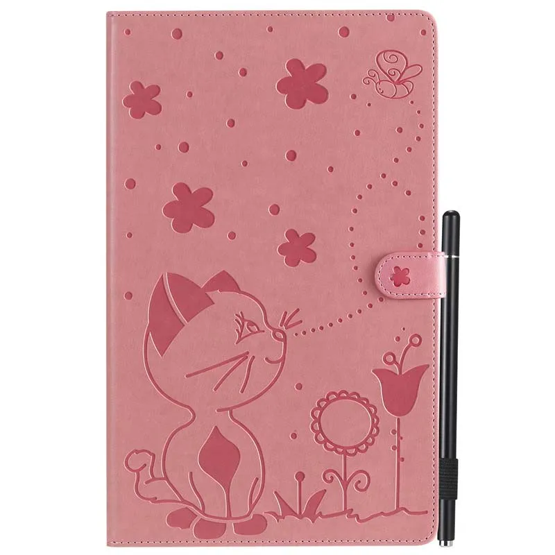 

Flip Folding Stand Tablet Case Cat And Bee Print Leather TPU Stand Funda Cover For Amazon Fire HD 10inch 2017 Case KS0709