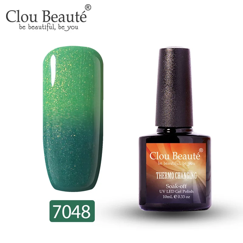 7048 Clou Beaute термо-меняющийся УФ-гель для ногтей Топ УФ светодиодный гель лак для ногтей Гибридный впитывающий гель лак Лаки Lucky Nail paint 10 мл - Цвет: 7048