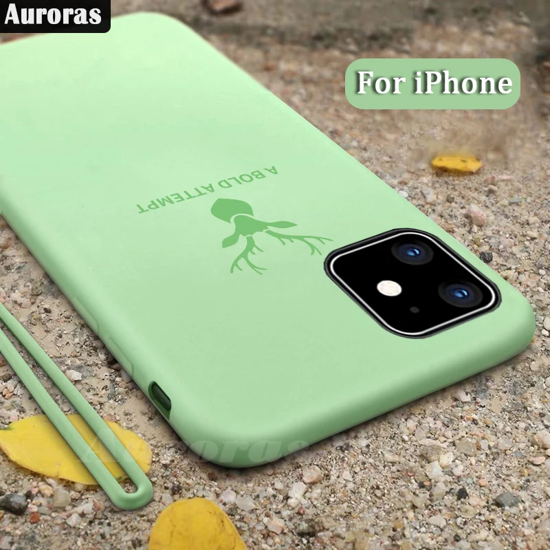 Auroras для iPhone 11 Pro защитный чехол мягкий жидкий силиконовый с лосем Max Чехлы Funda |