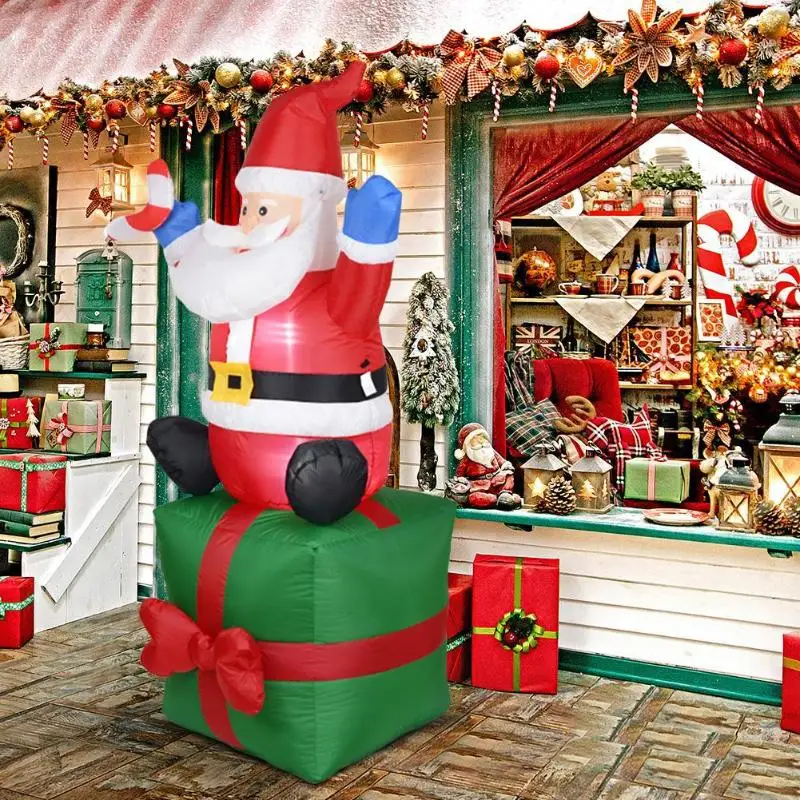 240 см Гигантский Рождественский открытый надувной Санта-Клаус Снеговик Арка садовые украшения для двора на Рождество год фестиваль вечерние украшения