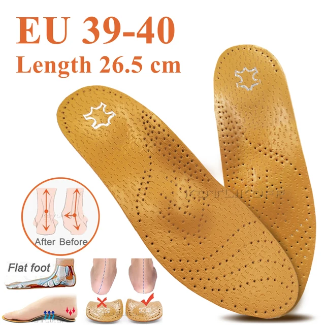 Best Insole For Shoes Leather Orthotic Insoles Flat Feet High Arch Support Orthopedic Shoes Sole Fit In O/X Leg Corrected Insert EU 39-40