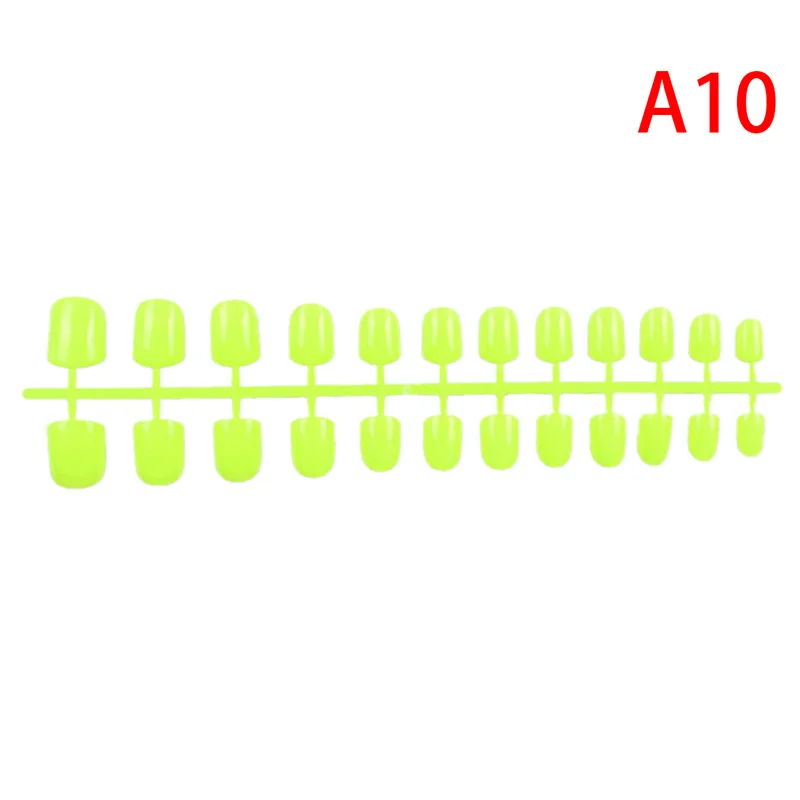 10 ABS Artificial Finger Tips Press On Short Round Nail Art Decorations Made up 31 Color 24pcs Short False Nails Fake Nails - Цвет: 10