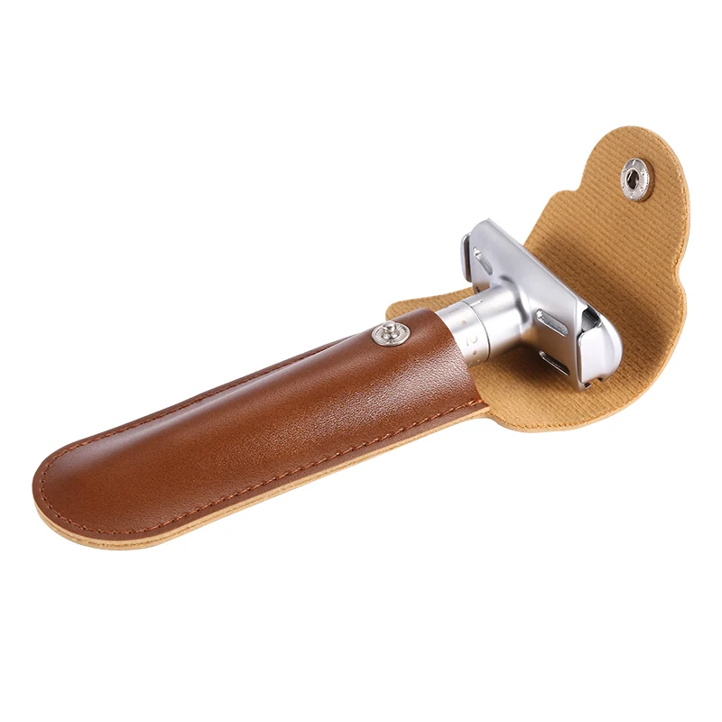 Razor Case Travel  Holder Manual Double Edge Safety Razors Container PU Leather Bag 3
