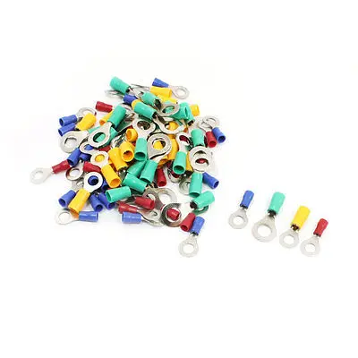 

80Pcs RV5.5-8/RV2-6 Plastic Sleeve Insulated Ring Terminals Connectors
