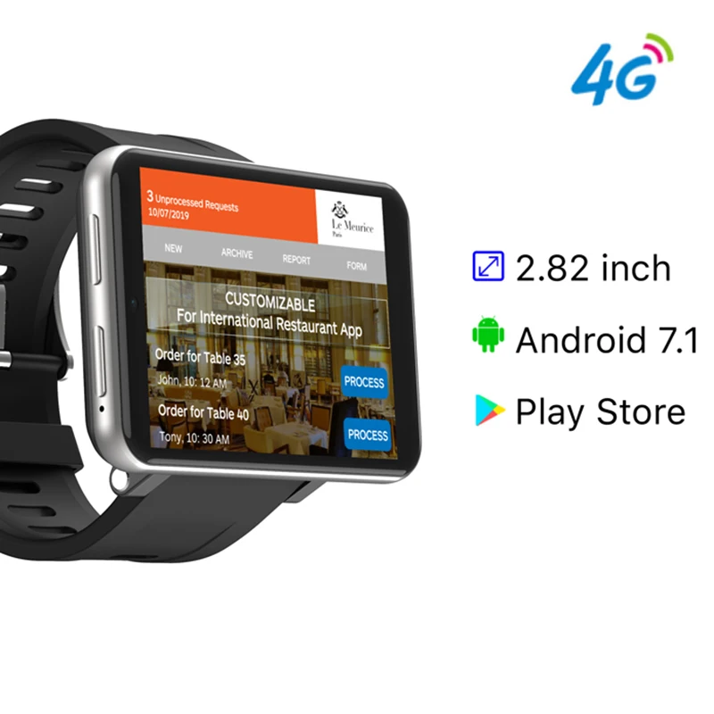 Мужские Смарт часы 4G MT6739 телефон система Android 7 1 экран 2 86 дюйма 3 ГБ 32 камера 5 Мп 2700