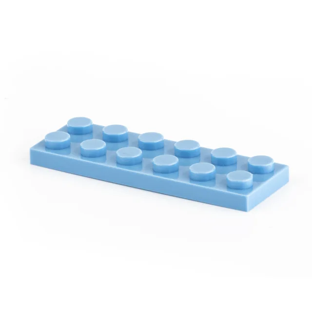 20pcs Bulk Small Particle 3795 MOC Building Block 2x6 Plate Low Brick Flat Accessories Building Block Castle Toys Light blue