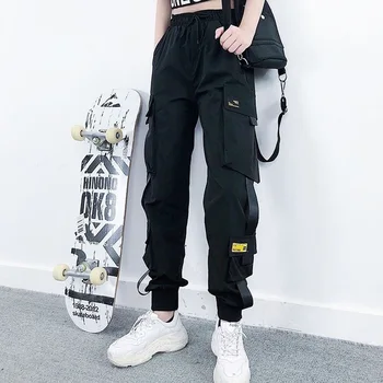 women's plus size black cargo pants