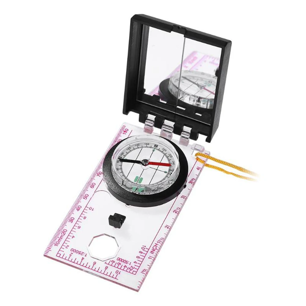 Портативный Открытый выживания Mapping линейка позиционирования подарок походные инструменты аварийное увеличительное с зеркалом точный открытый