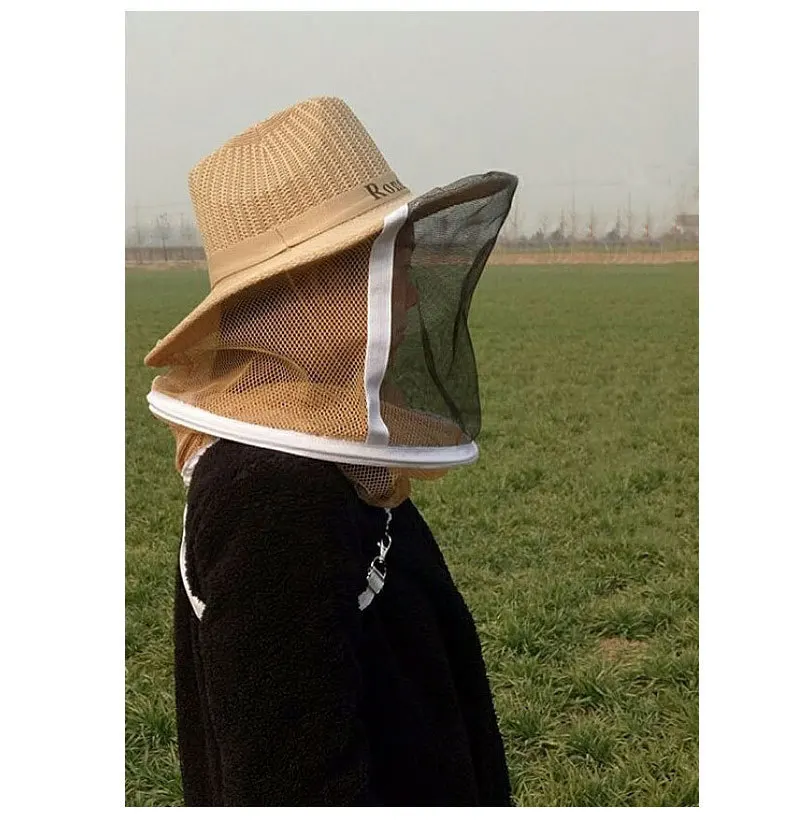 Захват пчелы Защитная шляпа пчеловод защита головы крышка дышащая безопасная тканая ковбойская шляпа пчеловод специальный