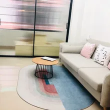 INS популярный уникальный овальной формы пост-современный без волос Печатный домашний Декор Ковер легкий уход