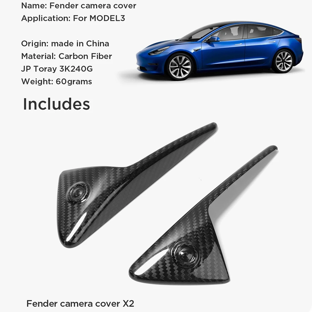 Замена для Tesla модель 3 боковая крышка камеры из углеродного волокна боковое крыло отделка украшения