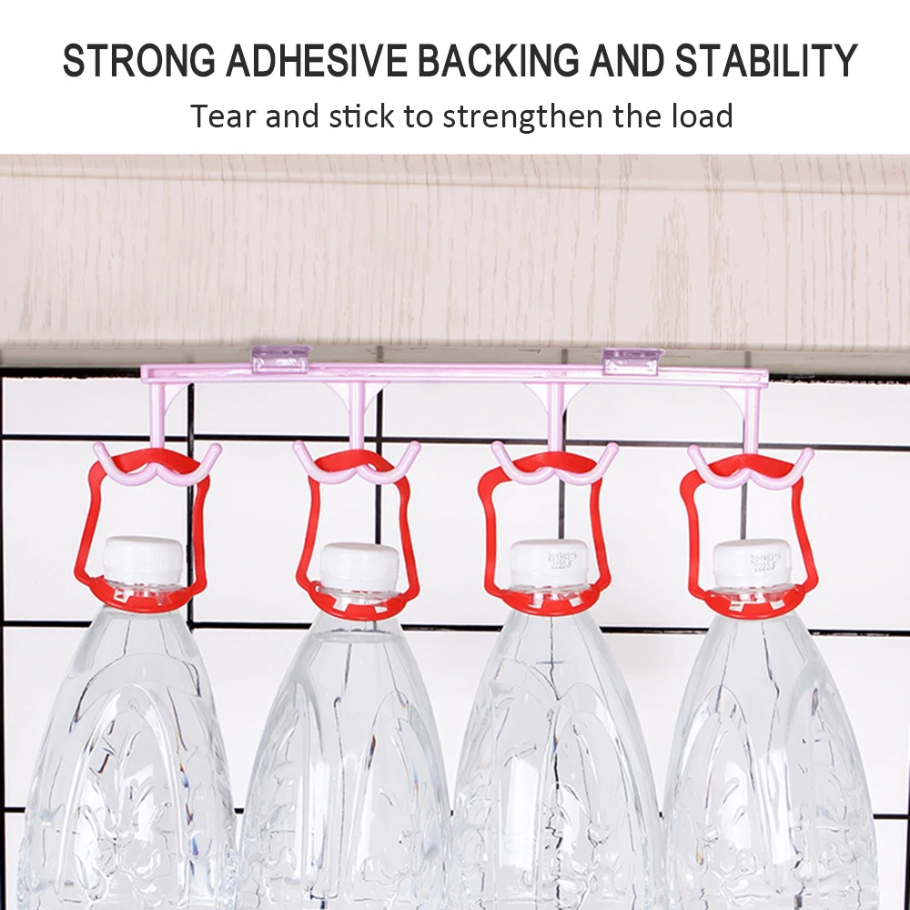 

Creative Kitchen Organizer Hooks Strong No Trace Nail-Free Hanger Multifunction Wardrobe Row Hook Cabinet Storage Rack 3 Colors
