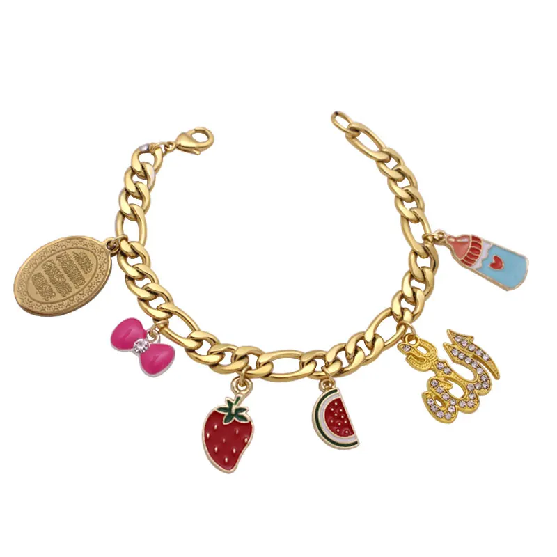 Ислам Мусульманский Коран ваньякад Бог из нержавеющей стали для браслетов младенцев