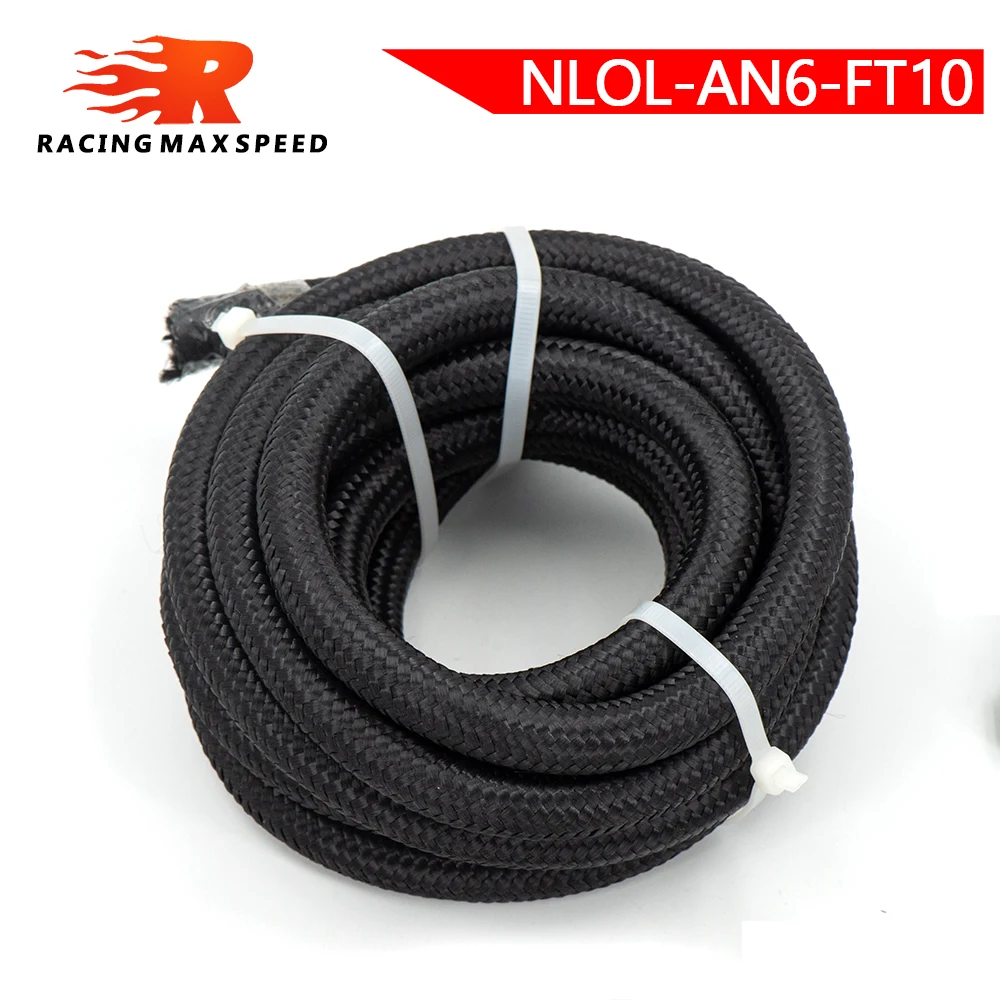 10FT(3meter) 20FT(6meter) AN6 AN8 AN10 Braide Oil Fuel Hose Line Braided Fuel Oil Hose NYLON Braided Stainless Steel