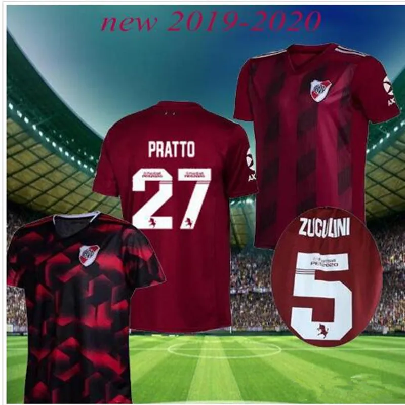 Ривер Плейт домашний белый футбольный Джерси Ривер Плейт вдали черный G. MARTINEZ QUINTERO PRATTO 19 20 риверб футбольная рубашка