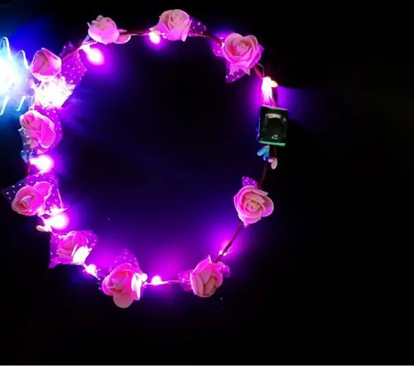 Серый Десять огней десять цветов led Светящиеся Хэллоуин Рождество головной убор Венок светящийся игрушечный ободок венок игрушка подарок - Цвет: Серый