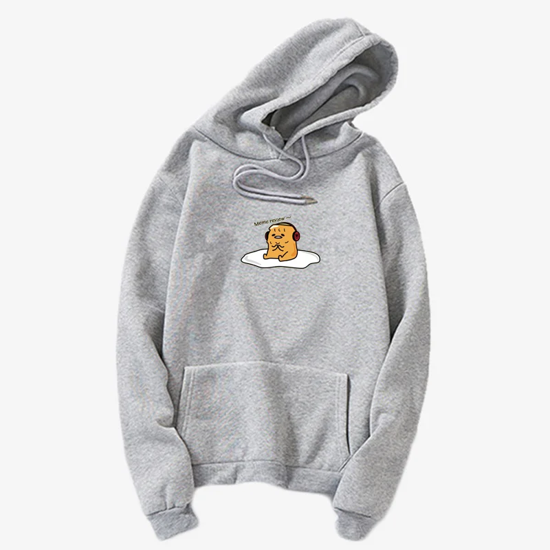 hoodies gray 8 Мультяшка Гудетама Толстовка Harajuku Осень-зима длинный рукав плюс бархат Корейская одежда новые толстовки женские Kawaii Camiseta Muje - Цвет: hoodies gray 8