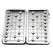 1 Набор шахматы стильные шикарные шахматы из нержавеющей стали складные китайские шахматы Портативные Магнитные шахматные доски игры