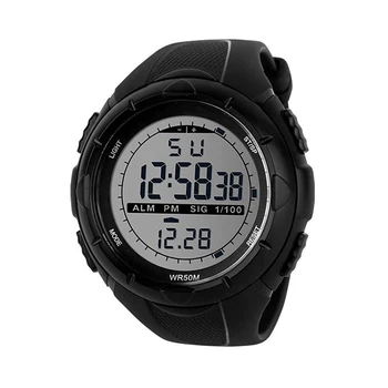 

New Men LCD Display Digital Military Watch 50M Dive Swim Dress Sports Watches Fashion Outdoor Rubber Wristwatches