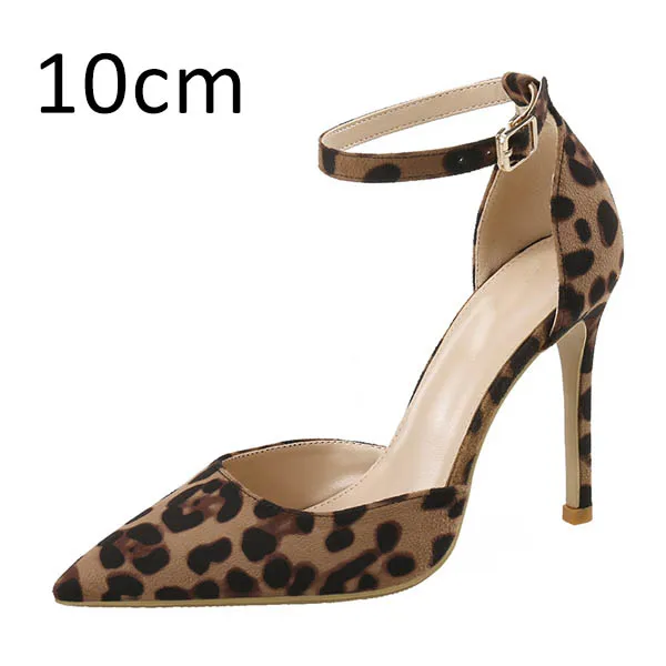 Lace Leopard 10cm Женские туфли-лодочки; туфли на высоком каблуке; пикантные весенние женские свадебные туфли на тонком каблуке с леопардовым принтом; тонкие женские туфли-лодочки с острым носком размера плюс - Цвет: Lace Leopard 10cm