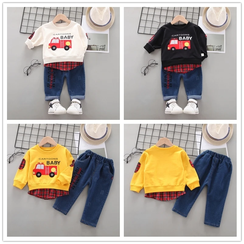 Fashion Children Clothing Spring Autumn Baby Girl Clothes Set Boys Cotton Jacket Pants 2 Pieces Toddler Costume Kids Tracksuits