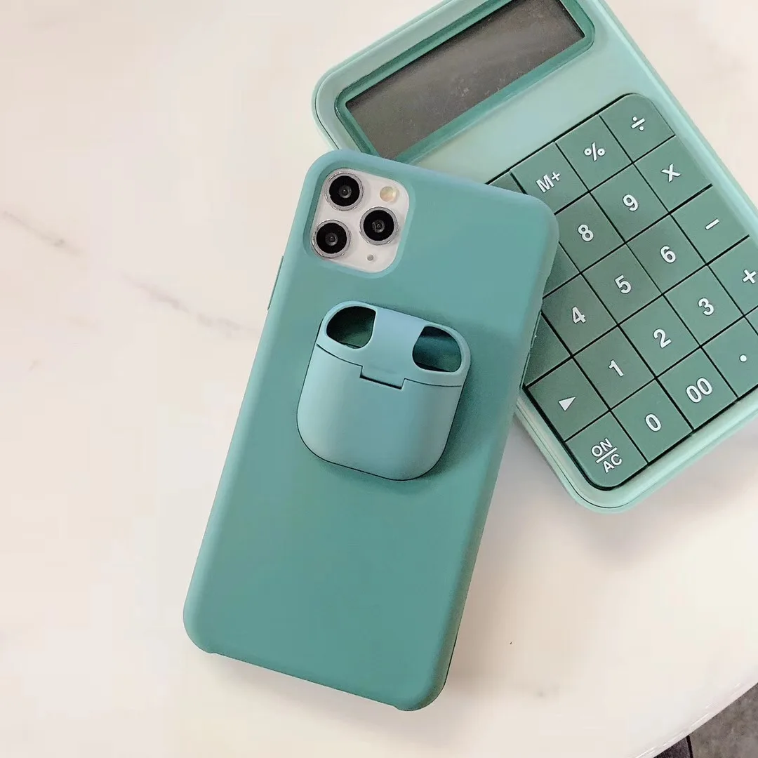 Для airpods 1/2 чехол для телефона 2 в 1 чехол для iphone 11 Pro Max чехол силиконовый защитный чехол для iphone 11 чехол для телефона - Цвет: A2