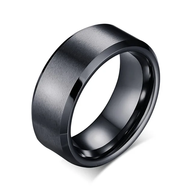 Прямая поставка индивидуальное имя DIY логотипы 8 мм черные/серебряные/Золотые синие титановые кольца персонализированные ювелирные изделия Свадебные кольца для мужчин