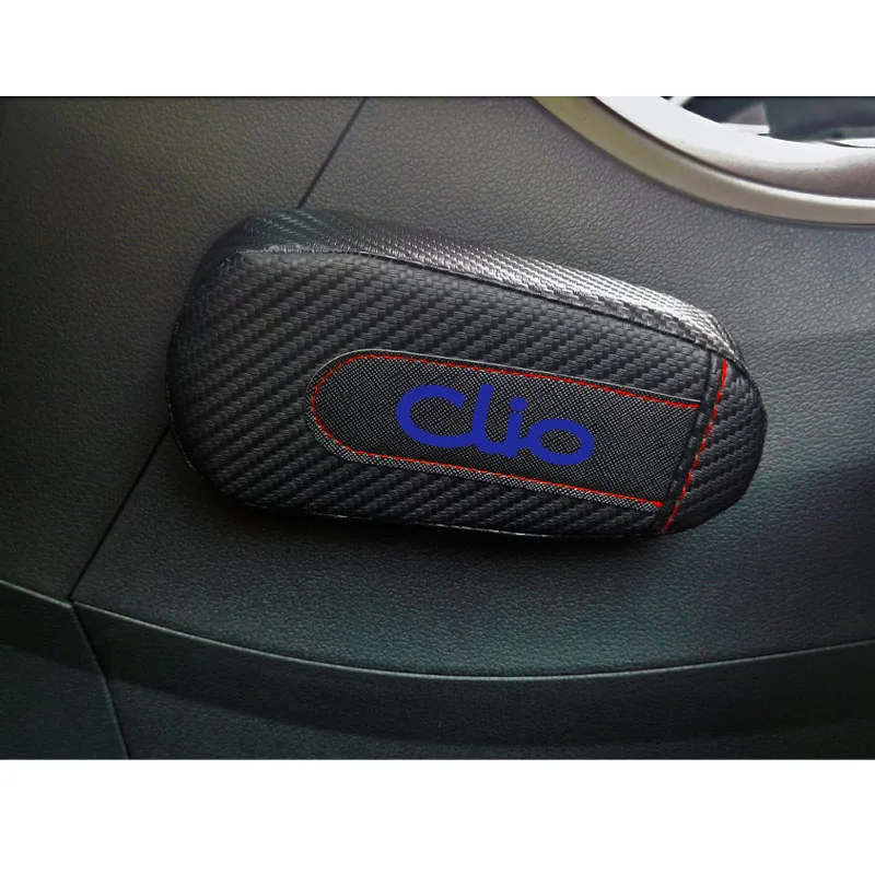 Для Renault Clio, 1 шт., углеродное волокно, кожа, авто подушка для ног, наколенник, Автомобильный Дверной рычаг, накладка на руку, автомобильные аксессуары, защита для транспортного средства