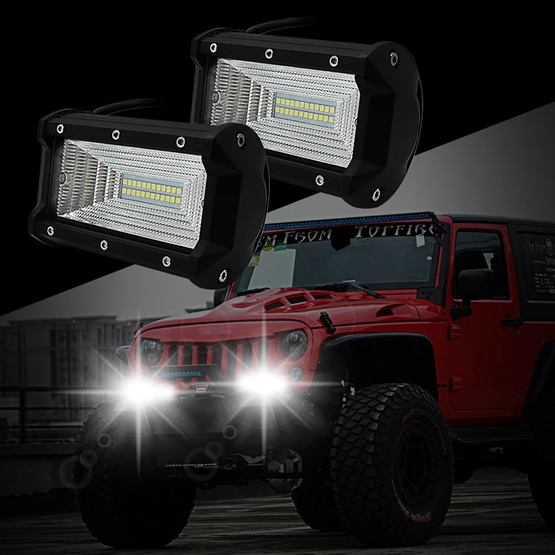 

72W Offroad Car 4WD Truck Tractor Boat Trailer 4x4 SUV ATV 12V Floodlight LED Light Bar LED Work Light