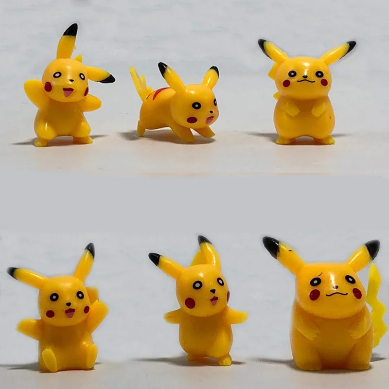 

New Style 6pcs/set 3~5cm Mini Cartoon Pikachued Figure Pokemoned Figures Cartoon Pvc Action Figures Toys for Children