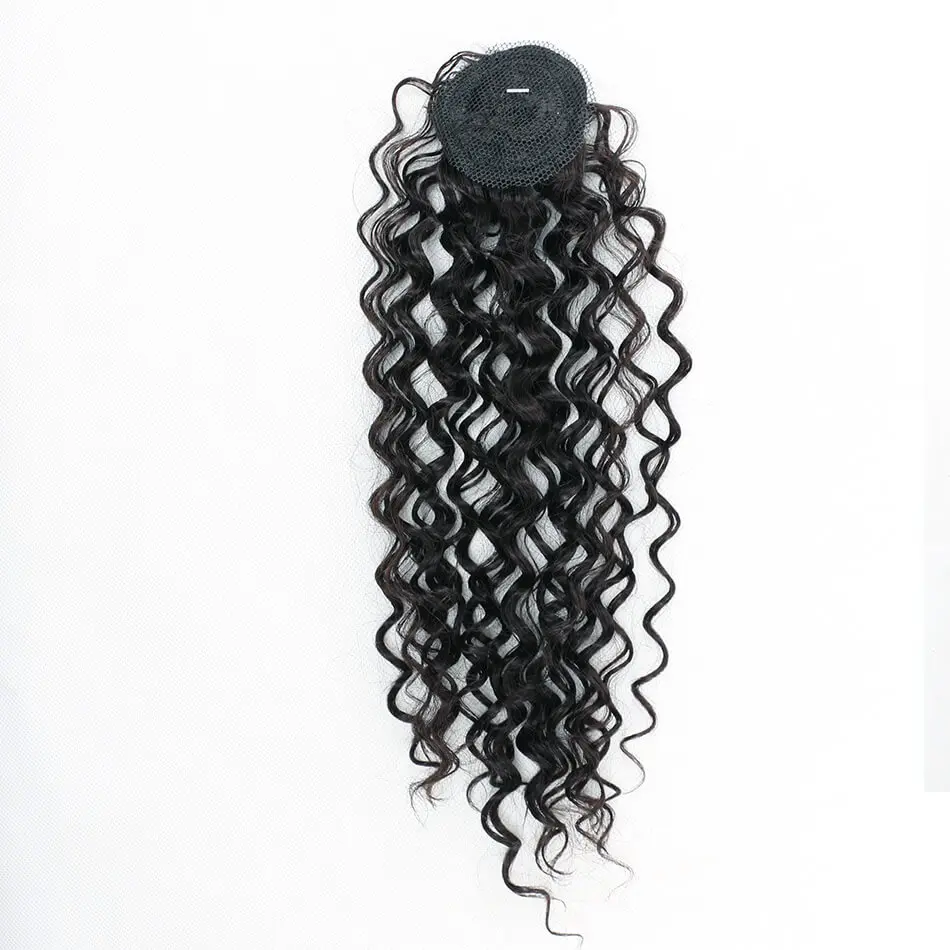 Kinky Curly Hair Weave Bundles With Closure Natural Black 7Pcs/Lot 14-18 Inch Synthetic High Temperature Fiber Hair Extensions