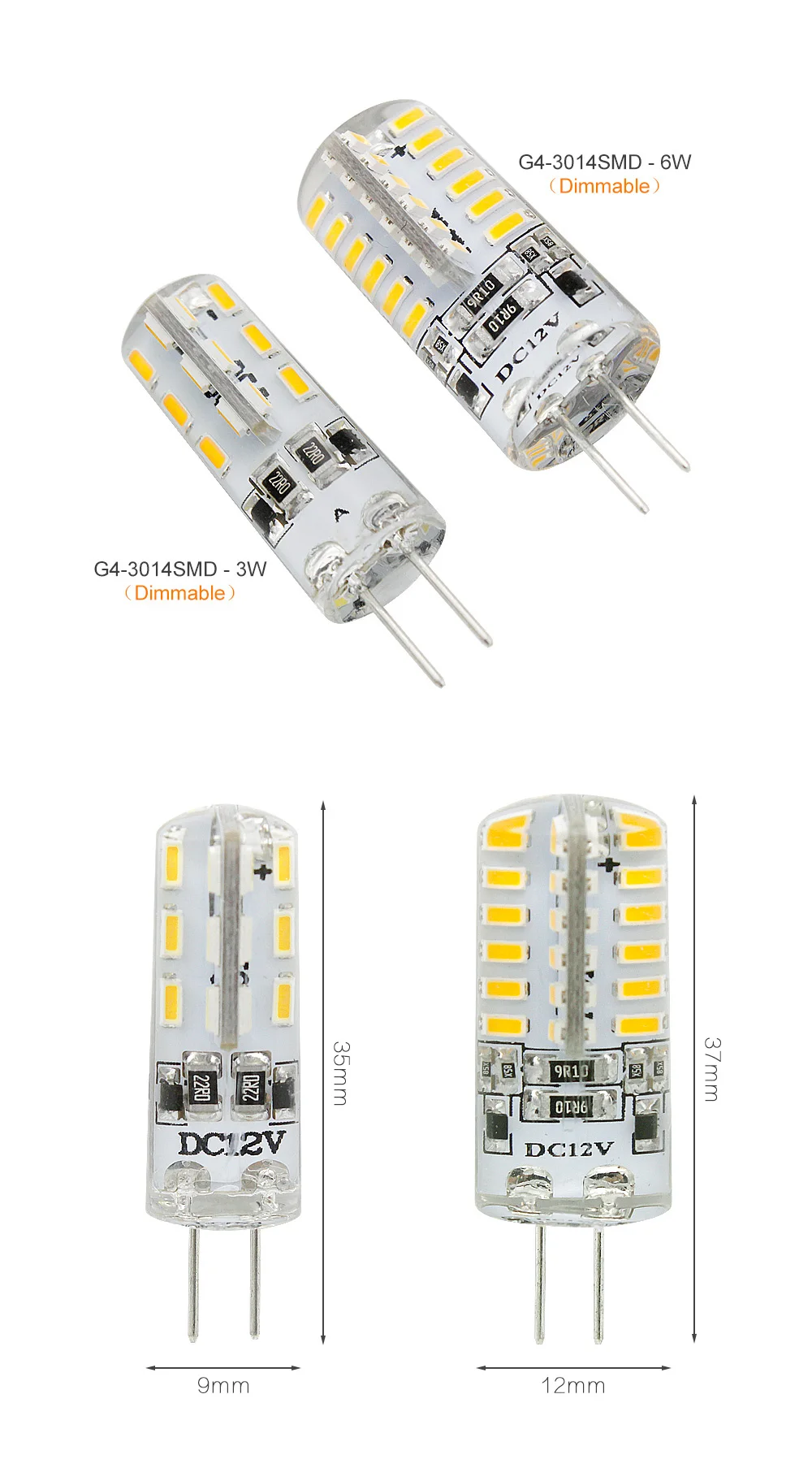 Мини G4 светодиодный лампы 3W 5W 6W DC12V 3014 2835 5730 SMD COB светильник лампы заменить галогенные G4 лампы