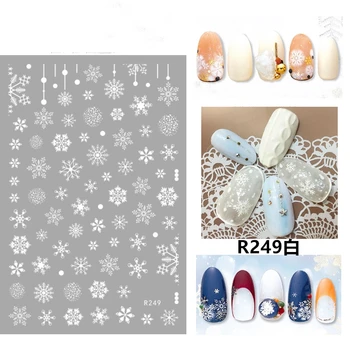 

2021 Gold Silver Colorful Christmas Stickers For Nails Winter Snowflake Adhesive Decals New Year Nail Art Decoration Slider