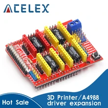 Novo cnc escudo v3 máquina de gravura/impressora 3d/a4988 driver placa expansão para arduino