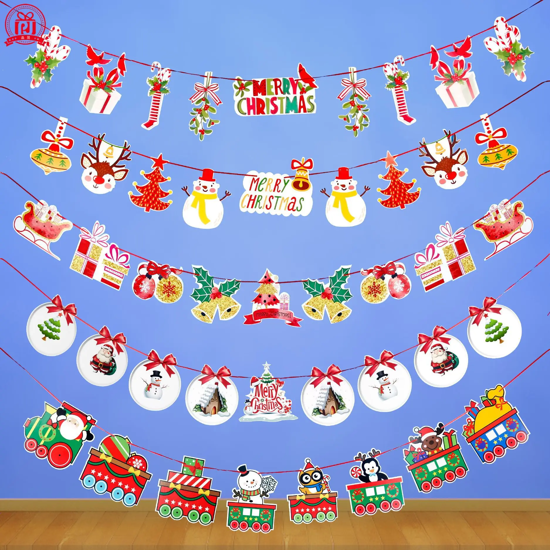Рождественские украшения для дома, мультяшный флаг, сцена, макет елки, рождественские украшения, счастливый год