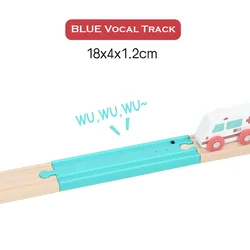 Vocal Track Trap Touch Simulation Wooden Railway Toys (1pc blue track)