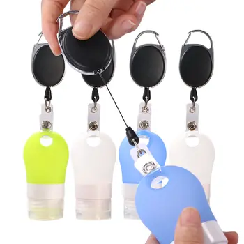 

Leakproof Silicone Refillable Containers Squeezable Reusable Hand Sanitizer Empty Travel Bottles With Keychain Carriers
