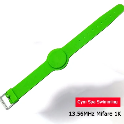 WB07-Green 13,56 MHZ Mifare классический 1K RFID силиконовый браслет 14443A - Цвет: WB07-Green