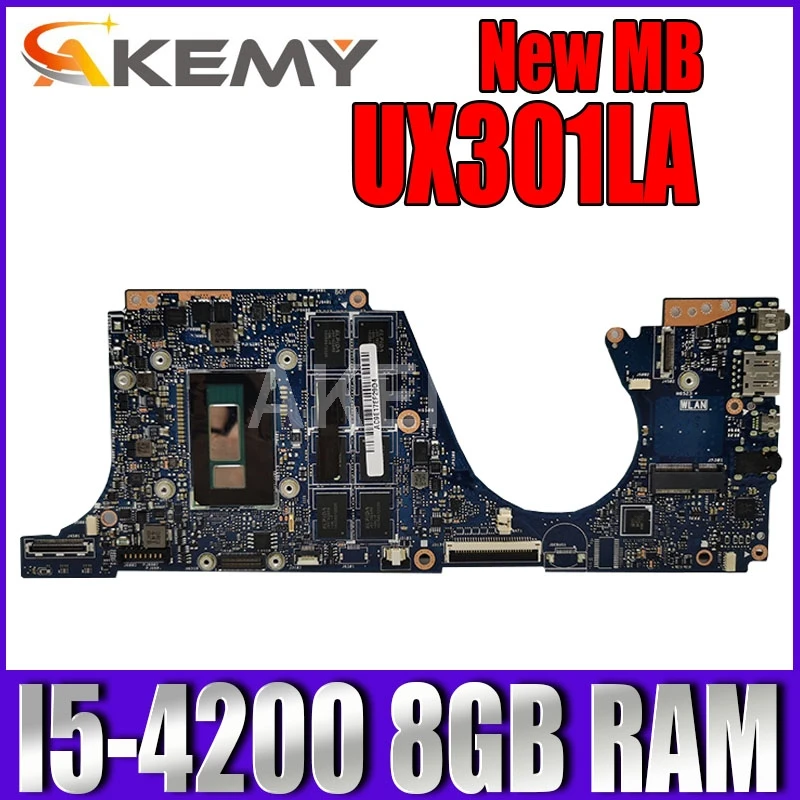 Akemy UX301LA Laptop motherboard For Asus UX301LA UX301LAA UX301L UX301 Test original mainboard I5-4200 8GB RAM motherboard