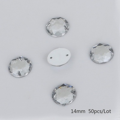 14mm Round Crystal Flatback Acrylic Beads Rhinestones Loose Beads For DIY Jewelry Making DIY Craft Accessories