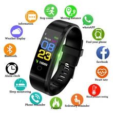 Nowy 115Plus bransoletka tętno ciśnienie krwi inteligentna opaska inteligentna opaska śledząca aktywność fizyczną Fitness Tracker opaska Bluetooth dla Fitbits Smart Watch