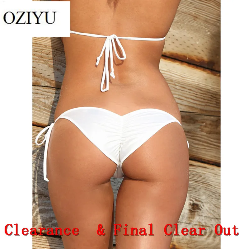 Cheeky Brazilian Bikini Bottom with Ruched Back/ Scrunch butt bikini Micro bottoms Thong-Lined-Ruched- High Quality Swimwear