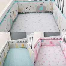 4Pcs Cartoon Animals Print Baby Bed Bumpers Protective Pads Detachable Newborn Crib Around Cot Protector Kids Room Decoration