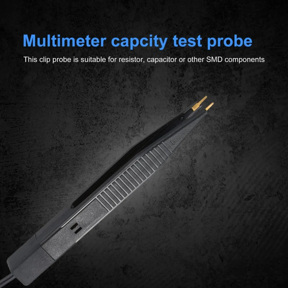 1 Pair Universal Multimeter Probe Test Leads Pin Capacity Tester Pen Tweezers LCR Test Tool Multimeter Needle Tip Wire Pen Cable