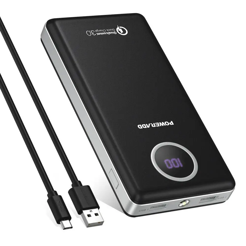 

Poweradd 20000mAh Power Bank Dual USB Portable External Battery Phone Charger Fast Wireless Charging Station Phone Charger