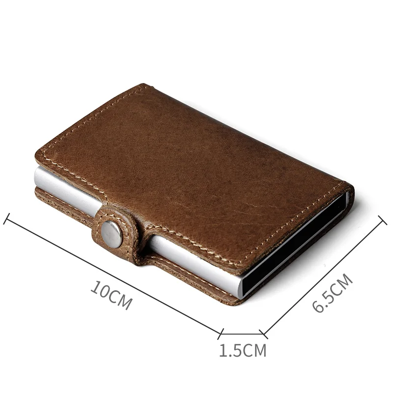 Индивидуальный индивидуальный мужской алюминиевый кошелек из натуральной кожи