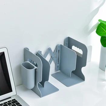 

Retractable Bookshelf Student Desktop Book Holder Stationery Storage Organizer with Pen Holder School Office Supplies